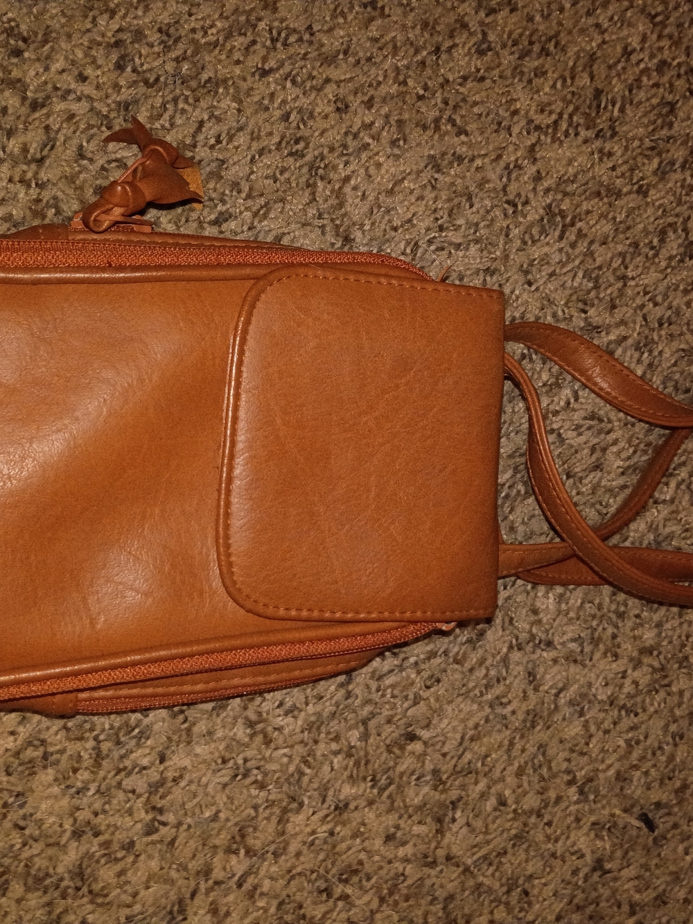 Source Unknown Warm Tan Leather-Look Crossbody Bag
